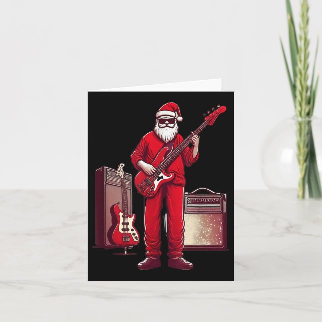 Carte Santa Playing Guitar B Christmas Pajama Musician B (Devant)