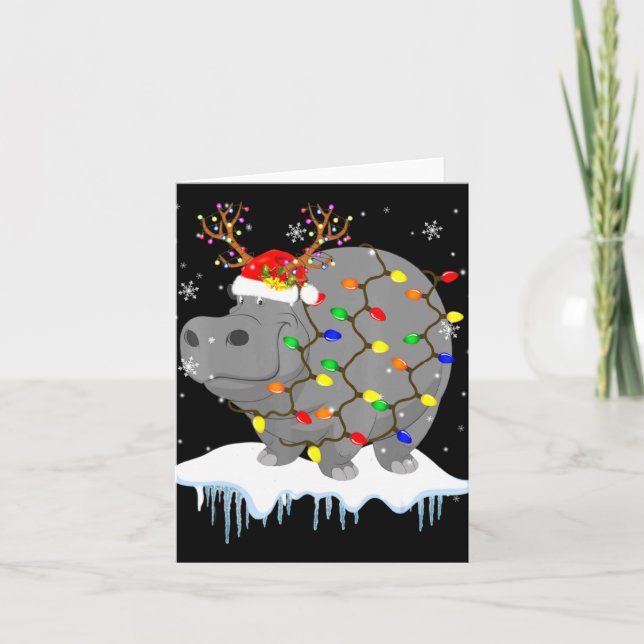Carte Santa Reindeer Hip Xmas Light Santa Reindeer Hip  (Devant)