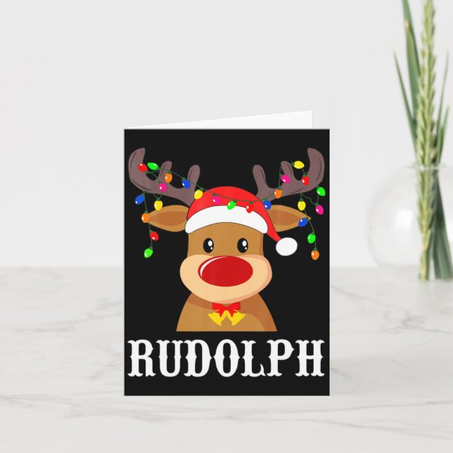 Carte Santa Reindeer Rudolph Xmas Group Costume  (Devant)