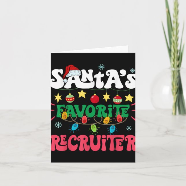 Carte Santa S Favorite Recruiter Funny Santa Xmas Light  (Devant)