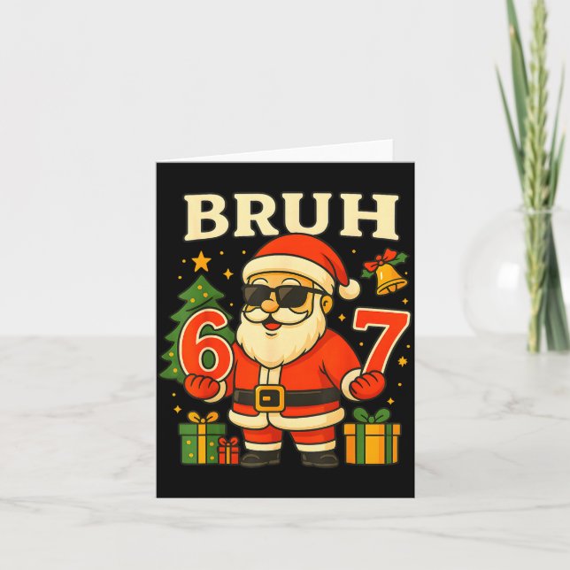 Carte Santa Says 67 Bruh Santa Funny Pajamas 67 Meme Chr (Devant)