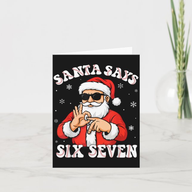 Carte Santa Says 6 7 Six Seven Meme Baseball Number 67 G (Devant)
