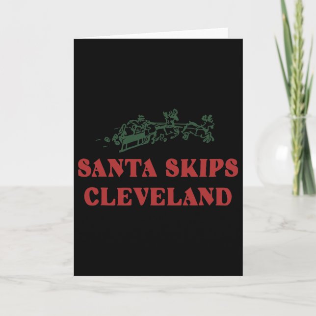 Carte Santa Skips Cleveland Santa Reindeer Xmas Christma (Devant)