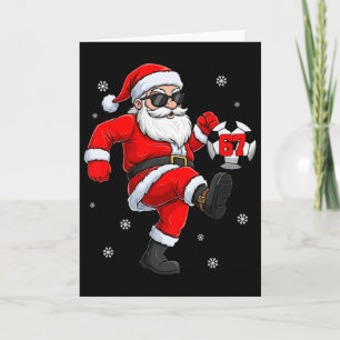 Carte Santa Soccer Byll Sports Noël Joueur de Football M