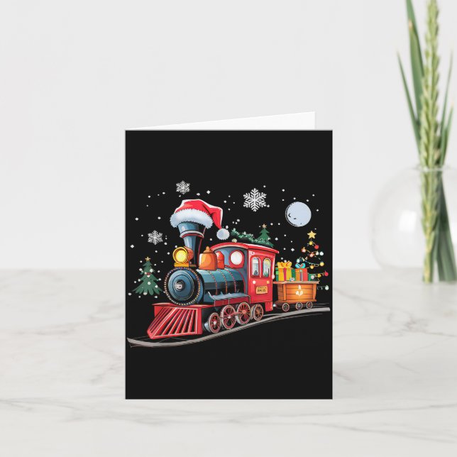Carte Santa Train Lights Christmas Driving Xmas Boys Kid (Devant)