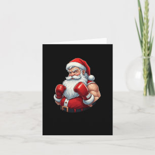 Carte Santa un boxeur Noël drôle de boxe Ho Ho-ly Knoc