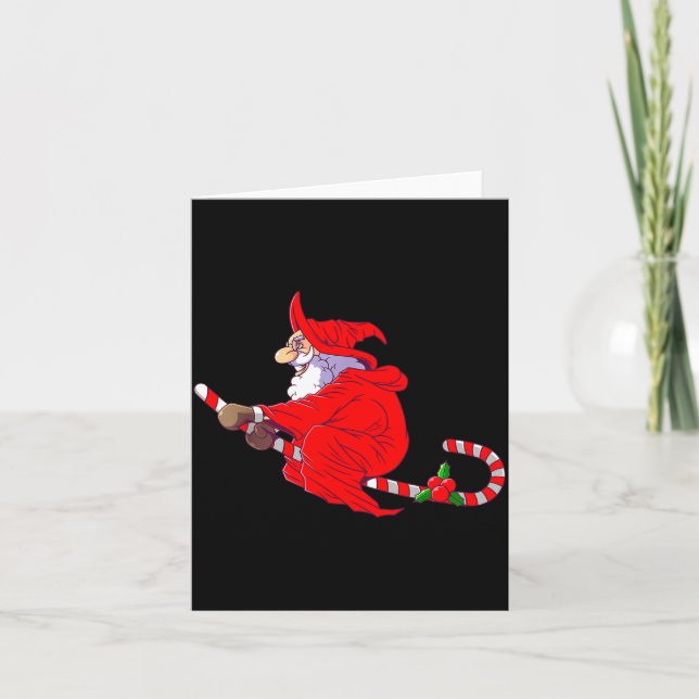 Carte Santa Witch Candy Cane Christmas Santa Hat Funny C (Devant)