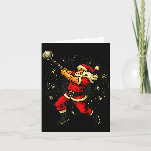 Carte Santa Wrecking Ball Christmas Gym Fitness Humor  (Devant)