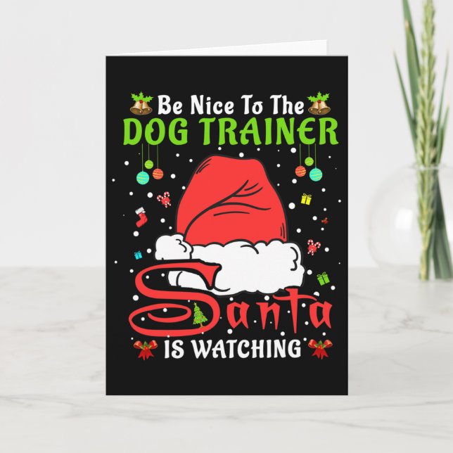 Carte Santa Xmas Pyjama Sois Gentil Avec Le Dresseur De  (Devant)