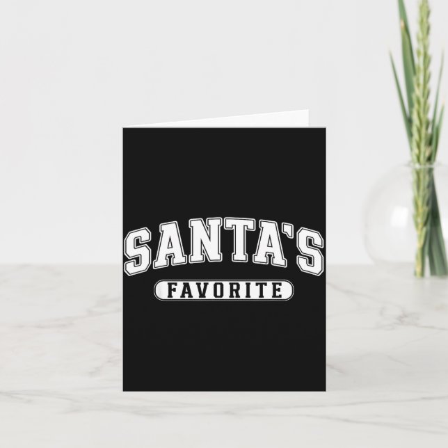 Carte Santa's Favorite Christmas Varsity Text Family Xma (Devant)