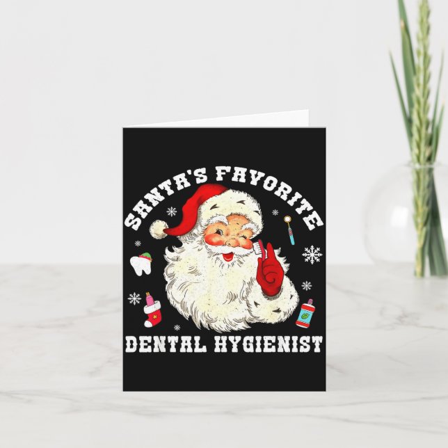 Carte Santas Favorite Dental Hygienist Christmas Funny G (Devant)
