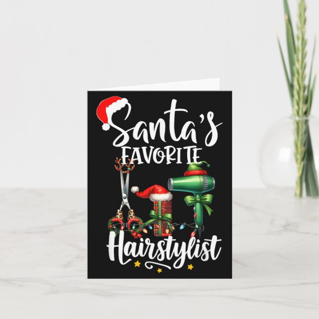 Carte Santa's Favorite Hair Stylist Christmas Hairdresse (Devant)
