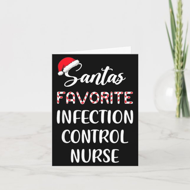 Carte Santa's Favorite Infection Control Nurse Christmas (Devant)