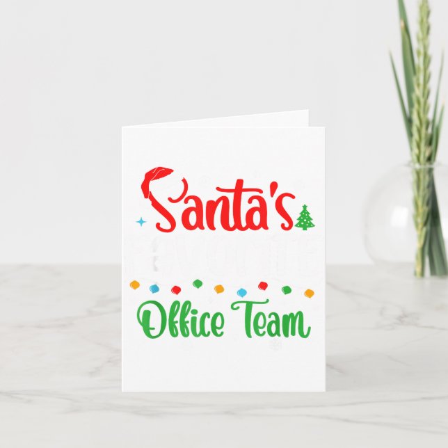 Carte Santa's Favorite Office Team Christmas Lights Sant (Devant)