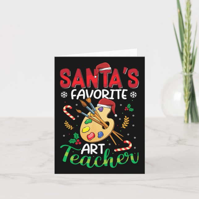 Carte Santas Professeur d'Art Préféré Funny Noël Noël (Devant)