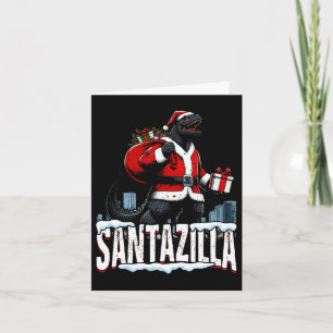 Carte Santazilla Kaiju Père Noël Noël Monstre Japonais
