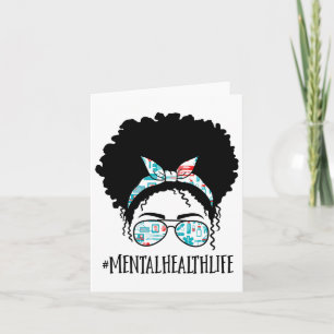 Carte Santé Black Afro Messy Bun Crew Africain Américain