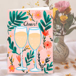 Carte Santé! Fleurs de Champagne au vin mousseux Fêtes<br><div class="desc">Également disponible en téléchargement numérique pour envoyer rapidement des e-mails et économiser sur l'affranchissement. Doux peinture de deux verres de champagne pour souhaiter à quelqu'un des félicitations. Cliquez sur "modifier à l'aide de l'outil de conception" pour ajouter du texte à l'intérieur. Consultez ma boutique pour en savoir plus ou faites-moi...</div>