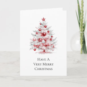 Carte sapin de Noël à menthe rouge
