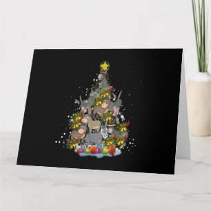 Carte Sapin de Noël Âne Drôle Cadeaux pour les Amoureux 
