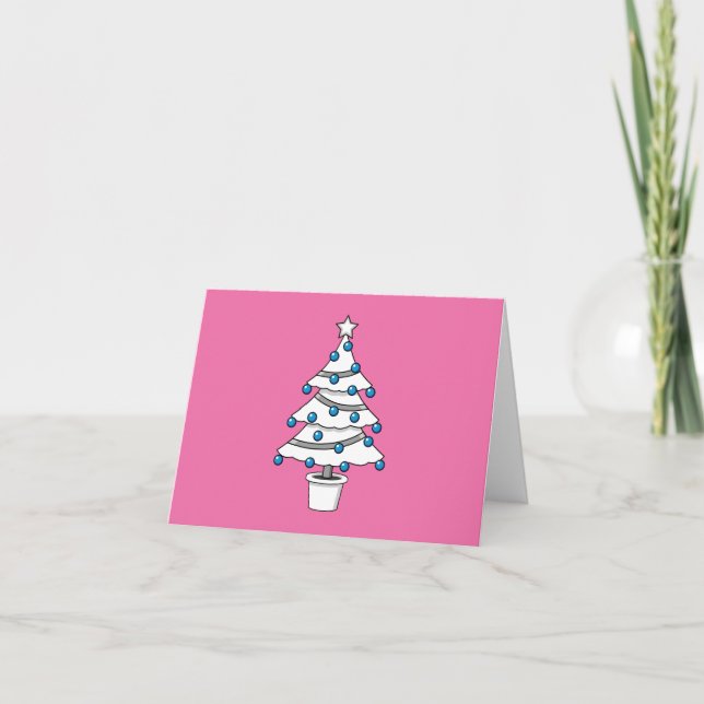 Carte Sapin de Noël blanc (Devant)