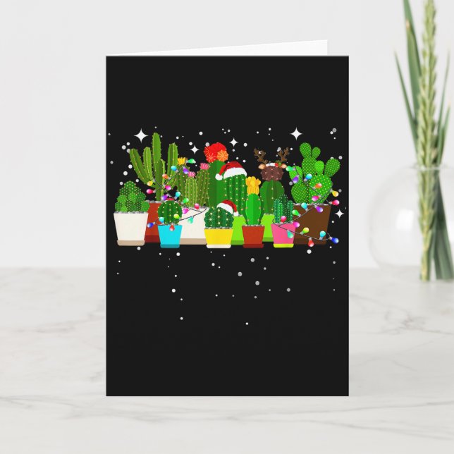 Carte Sapin de Noël Cactus Drôle  (Devant)