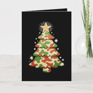 Carte Sapin de Noël Camouflage Camo Militaire Noël Neige