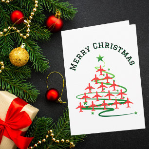 Carte Sapin de Noël d'avions, Photo minimaliste