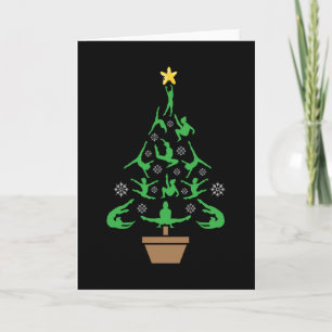 Carte Sapin de Noël de Gymnastique Féminine