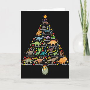 Carte Sapin de Noël Fanny Dinosaure Dino Cadeaux de Noël