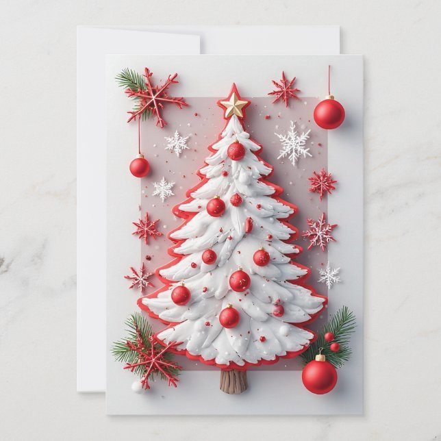 Carte Sapin de Noël festivement décoré (Devant)