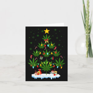 Carte Sapin de Noël Feuille Femme Herbe Fumeur Noël Col