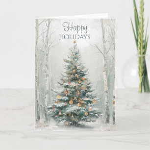 Carte Sapin de Noël hivernal rustique 