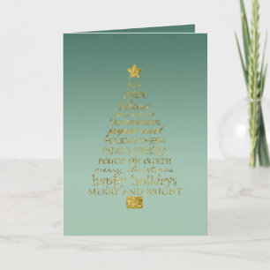 Carte Sapin de Noël Inspirant Vert Piné Or  