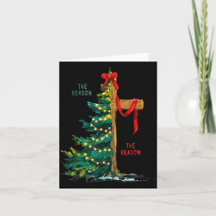 Carte Sapin de Noël La Saison Jésus Croix La Raison 