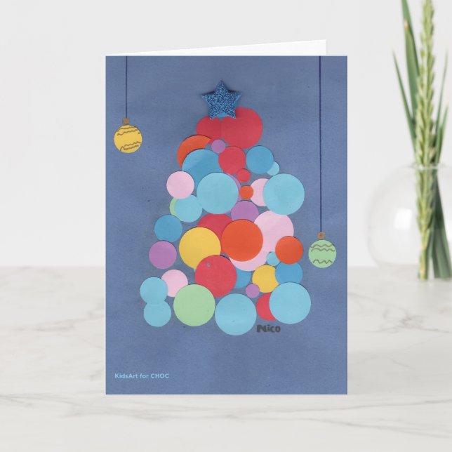 Carte Sapin de Noël Moderne - KidsArt pour CHOC (Devant)