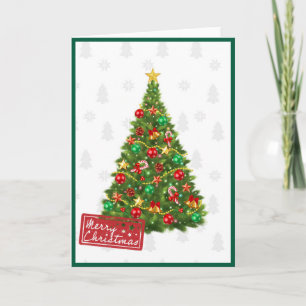 Carte Sapin de Noël Pliable Élégant et Tendance sans Pho