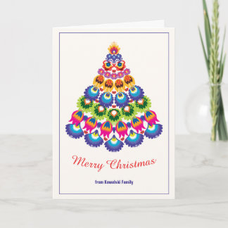 Carte 🎄 sapin de Noël - style folklorique