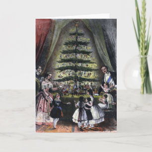 Carte Sapin de Noël traditionnel britannique (Famille ro