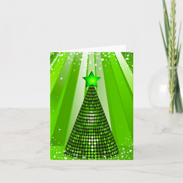 Carte Sapin de Noël vert moderne avec étoile (Créateur téléchargé)