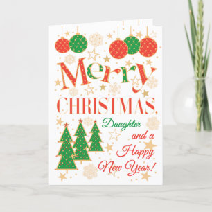 Carte Sapins de Noël et Ornements pour Fille