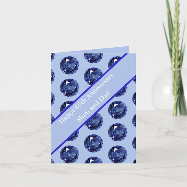 Carte Sapphire du 65e anniversaire modifiable (Devant)