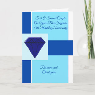 Carte Sapphire Personnalisé 65e anniversaire de Mariage