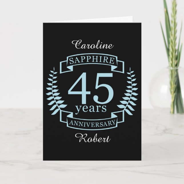 Carte Sapphire Traditionnel 45e anniversaire de mariage (Devant)