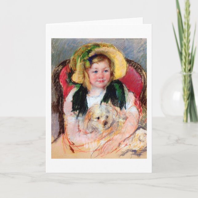 Carte Sara avec son chien, Cassatt (Devant)
