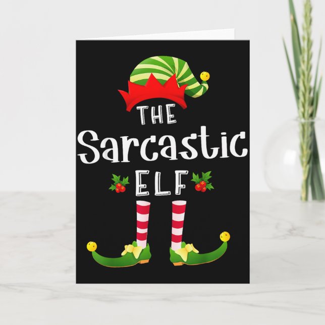 Carte Sarcastic Christmas Elf Matching Pajama X-mas Part (Devant)
