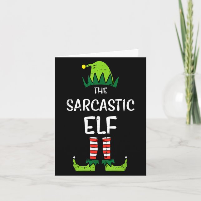 Carte Sarcastic Elf Xmas Matching Christmas For Family M (Devant)