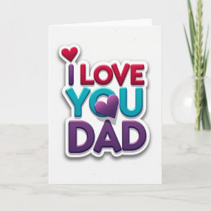 Carte sarcelle "Je t'aime Papa"