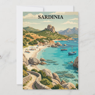 Carte Sardaigne Italie Méditerranée Paysage Vintage