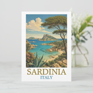 Carte Sardaigne Italie Méditerranée Voyage Île Vintage